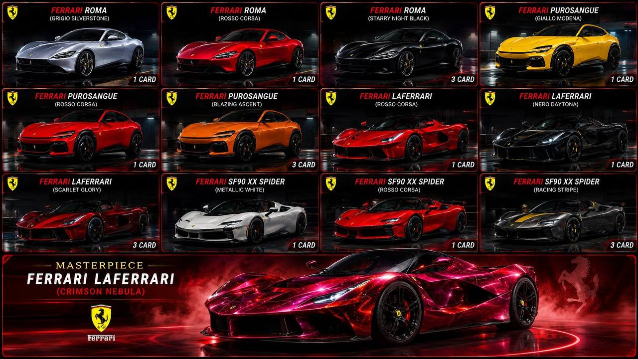 Каталог скинов Ferrari x PUBG Mobile