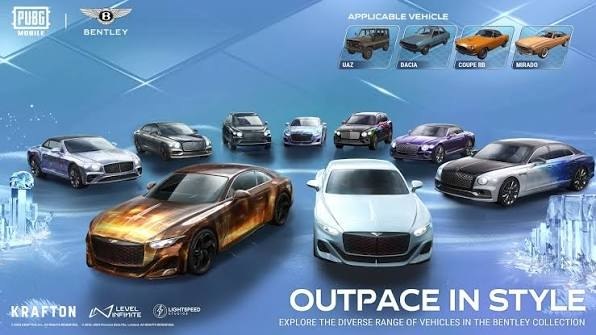 Bentley возвращается в PUBG Mobile: UAZ, Dacia, Coupe RB и Mirado